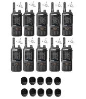 Set van 10 Inrico T320 V2 4G LTE Zello Portofoon, GPS, Wifi  met tafellader en beveiliging oortje