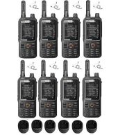 Set van 8  Inrico T320 V2 4G LTE Zello Portofoon, GPS, Wifi met tafellader en beveiliging oortje