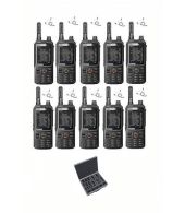 Set van 10 Inrico T320 V2 4G LTE Zello Portofoon, GPS, Wifi met beveiliging oortje en koffer