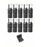 Set van 10 Inrico T320 V2 4G LTE Zello Portofoon, GPS, Wifi met D-shape oortje en koffer