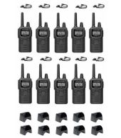 Set van 10 Kenwood PKT-300 ProTalk XLS IP52 PMR446 mini portofoons en D-shape oortje