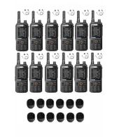 Set van 12 Inrico T320 V2 4G LTE Zello Portofoon, GPS, Wifi met tafellader en D-shape oortje
