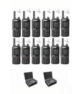 Set van 12 Inrico T320 V2 4G LTE Zello Portofoon, GPS, Wifi met beveiliging oortje en koffer