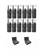 Set van 12 Inrico T320 V2 4G LTE Zello Portofoon, GPS, Wifi met D-shape oortje en koffer
