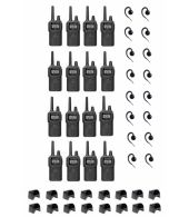 Set van 16 Kenwood PKT-300 ProTalk XLS IP52 PMR446 mini portofoons en C-ring oortje