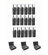 Set van 18 Inrico T320 V2 4G LTE Zello Portofoon, GPS, Wifi met beveiliging oortje en koffer