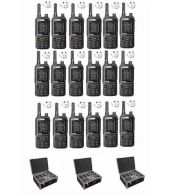 Set van 18 Inrico T320 V2 4G LTE Zello Portofoon, GPS, Wifi met tafellader, D-shape oortje en koffer