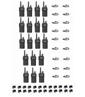 Set van 18 Kenwood PKT-300 ProTalk XLS IP52 PMR446 mini portofoons en D-shape oortje