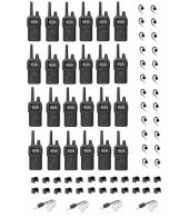Set van 24 Kenwood PKT-300 ProTalk XLS IP52 PMR446 mini portofoons met C-ring oortje en multilader