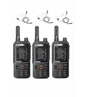 Set van 3 Inrico T320 V2 4G LTE Zello Portofoon, GPS, Wifi met beveiliging oortje