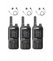 Set van 3 Inrico T320 V2 4G LTE Zello Portofoon, GPS, Wifi met D-shape oortje