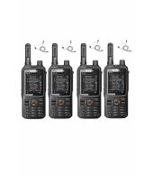Set van 4 Inrico T320 V2 4G LTE Zello Portofoon, GPS, Wifi met beveiliging oortje