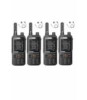 Set van 4 Inrico T320 V2 4G LTE Zello Portofoon, GPS, Wifi met D-shape oortje