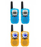 Set van 4 Retevis RT388 walkie talkies 2x lichtblauw en 2x geel OP=OP