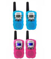 Set van 4 Retevis RT388 walkie talkies 2x lichtblauw en 2x roze OP=OP