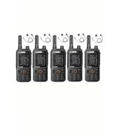 Set van 5 Inrico T320 V2 4G LTE Zello Portofoon, GPS, Wifi met D-shape oortje