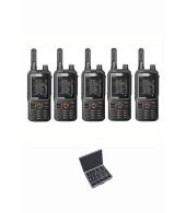 Set van 5 Inrico T320 V2 4G LTE Zello Portofoon, GPS, Wifi met koffer