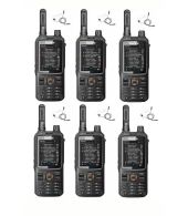 Set van 6 Inrico T320 V2 4G LTE Zello Portofoon, GPS, Wifi met beveiliging oortje