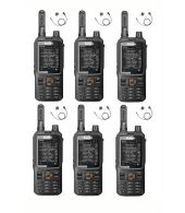 Set van 6  Inrico T320 V2 4G LTE Zello Portofoon, GPS, Wifi met D-shape oortje