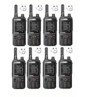 Set van 8 Inrico T320 V2 4G LTE Zello Portofoon, GPS, Wifi met D-shape oortje