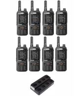 Set van 8 Inrico T320 V2 4G LTE Zello Portofoon, GPS, Wifi met multilader